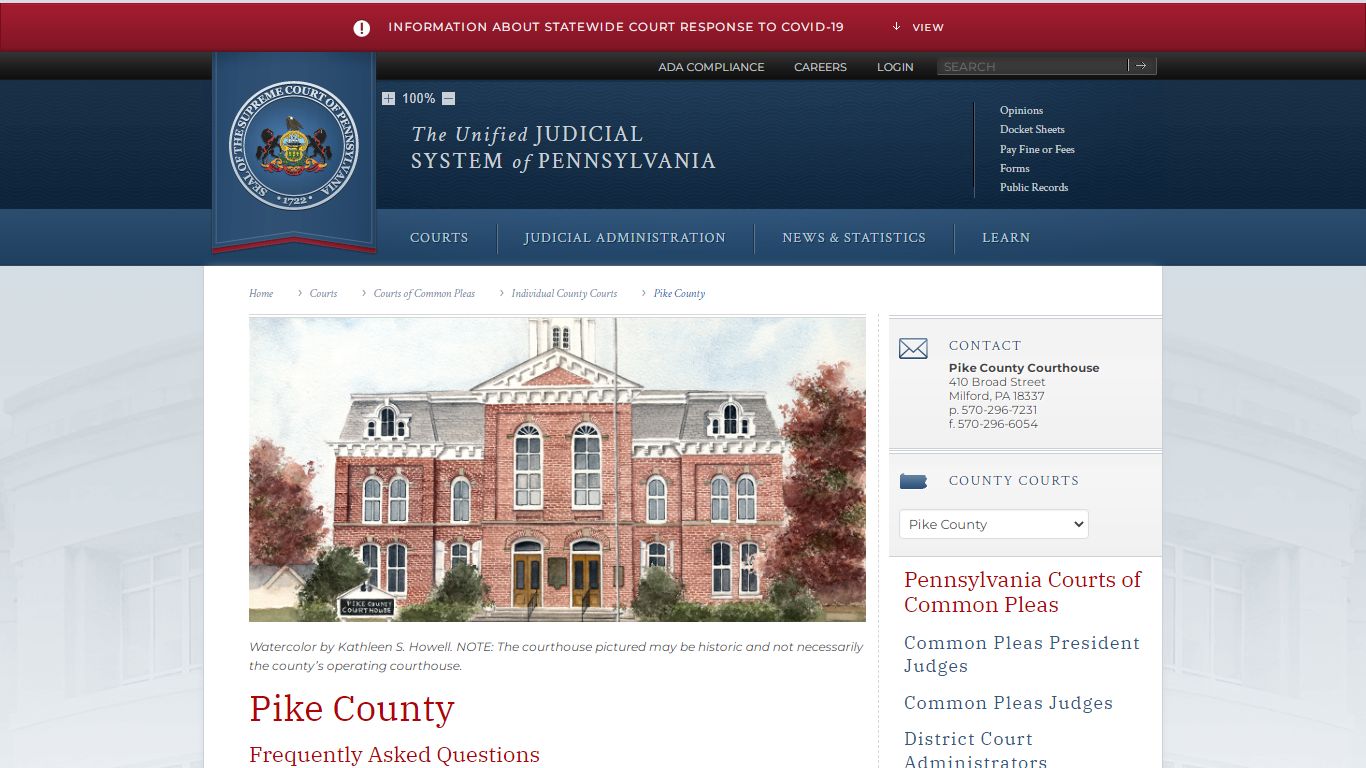 Pike County | Individual County Courts | Courts of Common Pleas ...